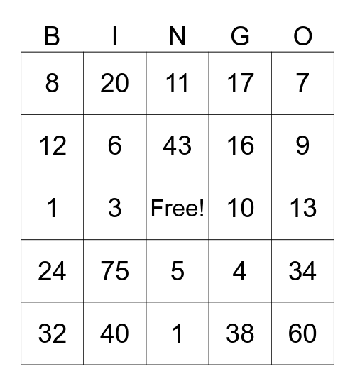 Bingo Card