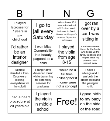 Manager Bingo Card