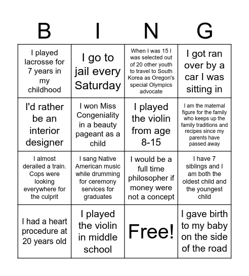 Manager Bingo Card