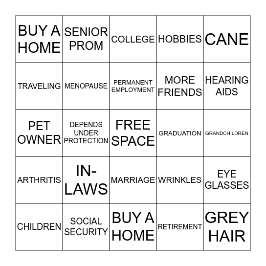 JESSI Bingo Card