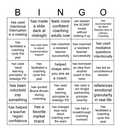 Find Someone Who...Ten Years of LCC Bingo Card