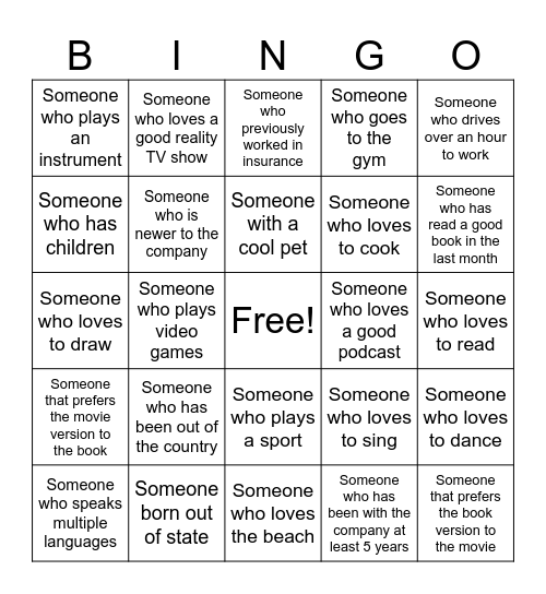 Get to Know Team Williams Bingo Card