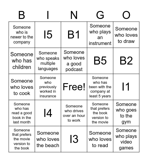 Get to Know Team Williams Bingo Card