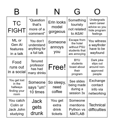 ASA Bingo Card
