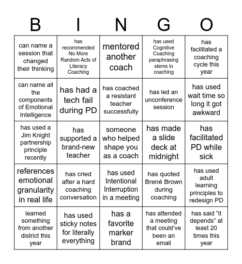 Find Someone Who...Ten Years of LCC Bingo Card