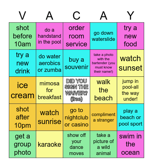 PUNTA CANA Bingo Card