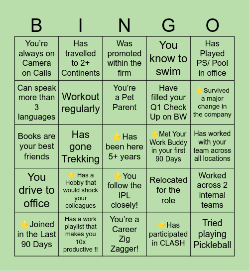 TRINITY BINGO Card