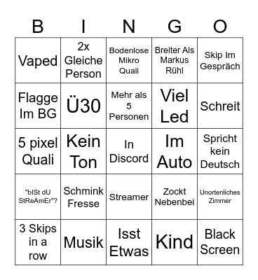 Ome Tv Bingo Card