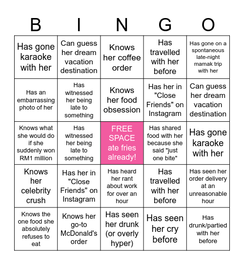 Eunice's 30, FLIRTY & THRIVING BINGO Card