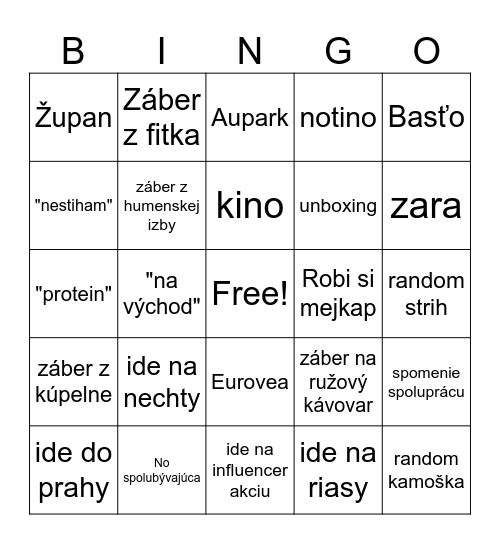 Cristus Bingo Card