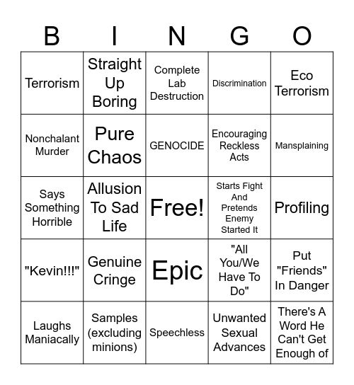 (this one) THINKO BINGO (thinknoodles) Bingo Card