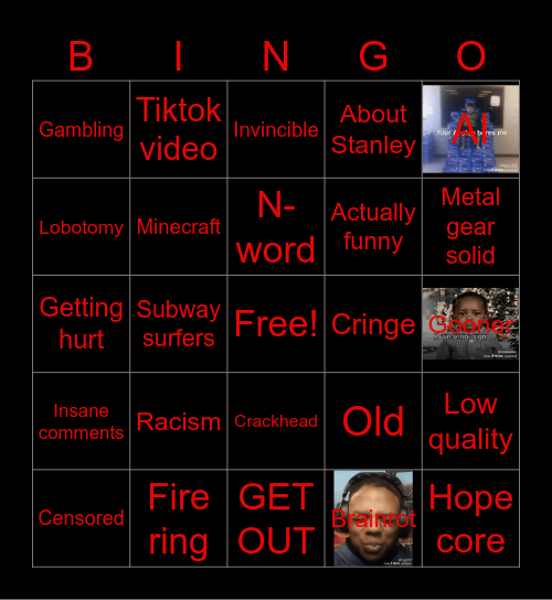 Best of R/STANLEYMOV 2025 Bingo Card