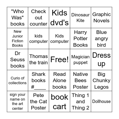 McCowan Library Scavenger Hunt Bingo Card