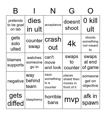 alastair Bingo Card