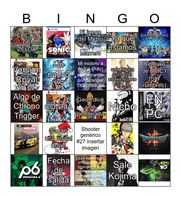 Show de Juegos de Tokyo Bingo Card