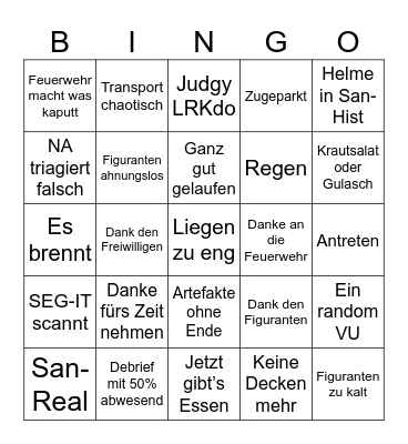 Übungs-Bingo Card