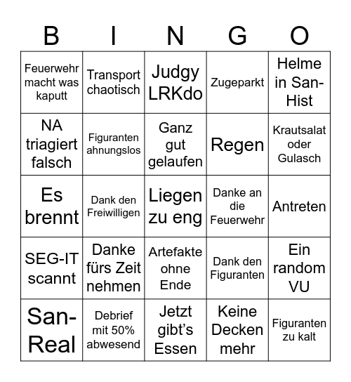 Übungs-Bingo Card