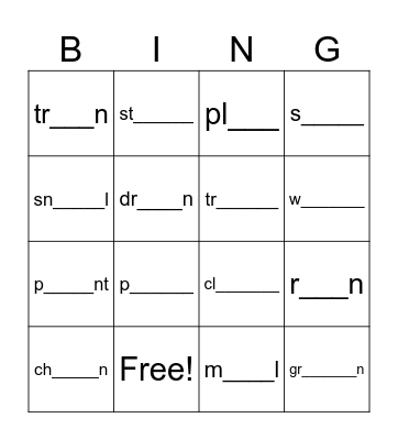 /ai/ vs /ay/ spelling Bingo Card