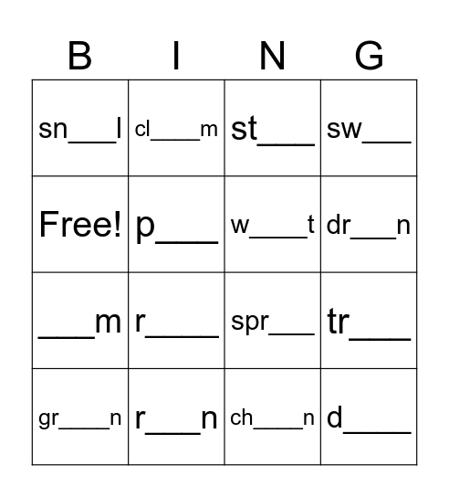 /ai/ vs /ay/ Bingo Card