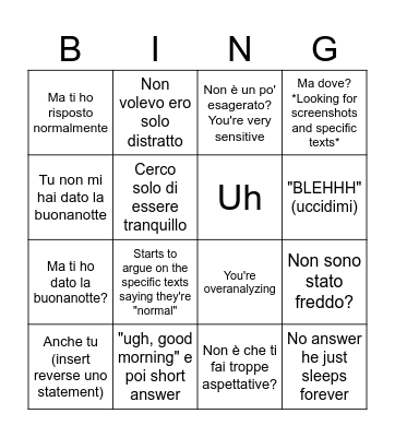 reply Bingo Card