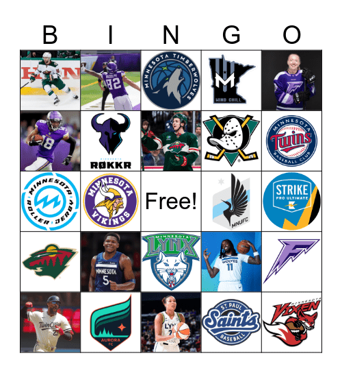 MN Sports Bingo Card