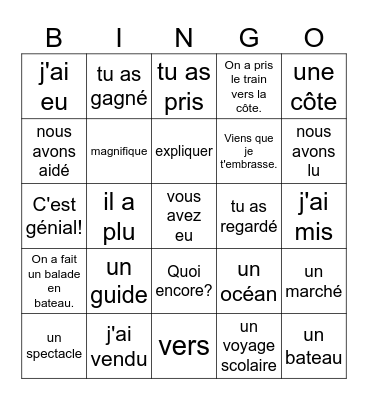 Contact 13 Bingo Card