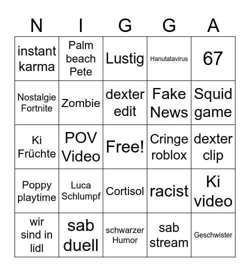 Tiktok Bingo Card