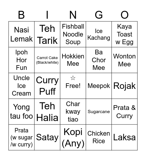 SG Eats 2026 Bingo Card