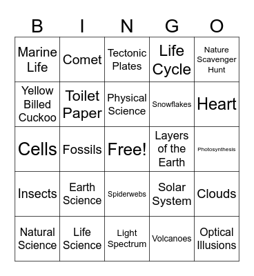 End of the Year Bingo Card