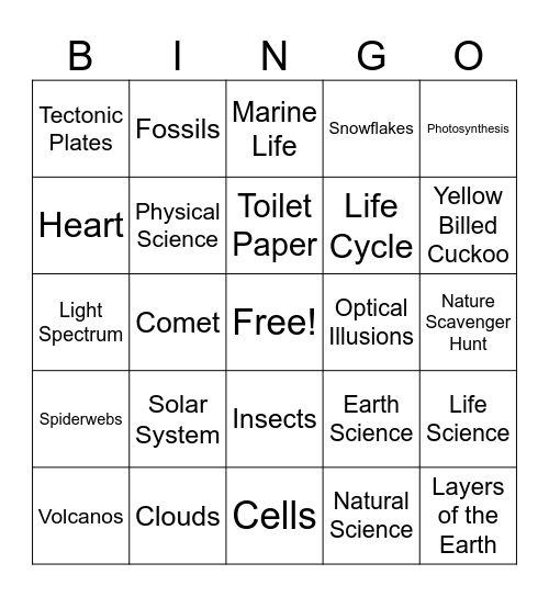 End of the Year Bingo Card