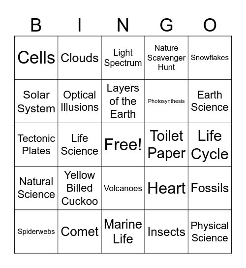 End of the Year Bingo Card