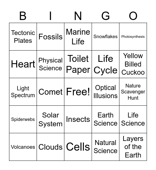 End of the Year Bingo Card