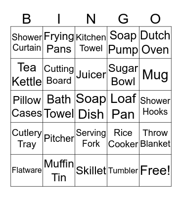 Brittany & CB's Wedding Shower Bingo Card