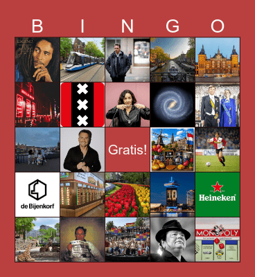 Bingo met 'Een vleugje Amsterdam' Bingo Card