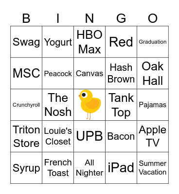 Late Night UMSL Bingo - Summer Bingo Card