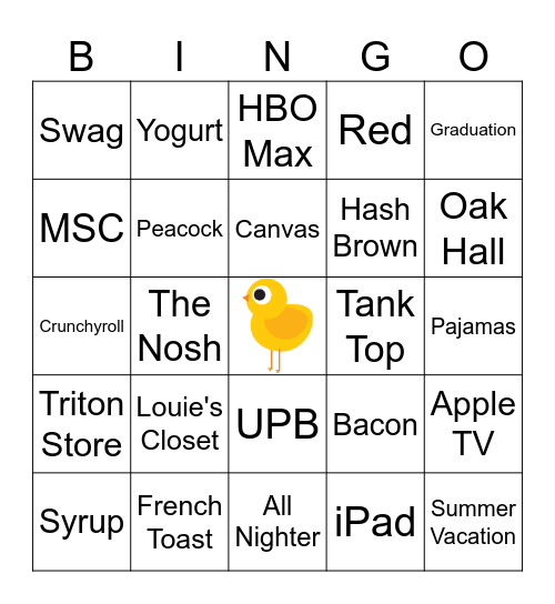 Late Night UMSL Bingo - Summer Bingo Card