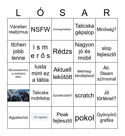 crazygames but shi- (hungarian edition) Bingo Card
