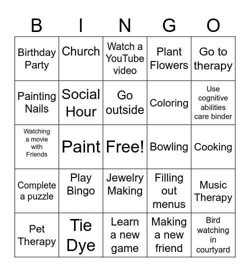 Roberta Young Bingo Card