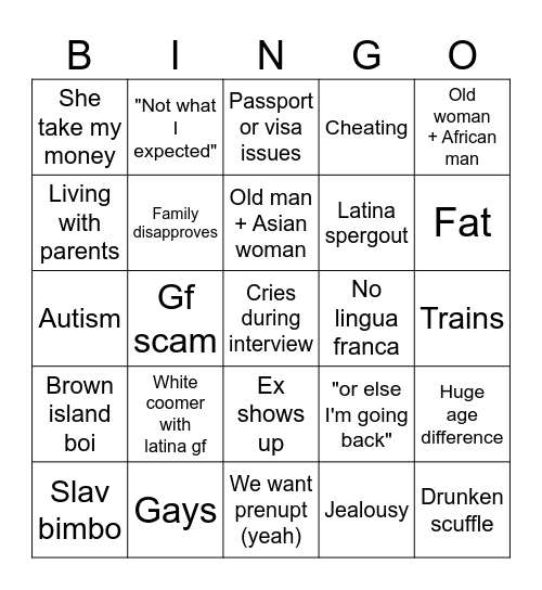 90 Bae bingo Card