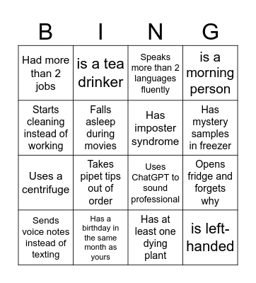 NRR26 Bingo Card