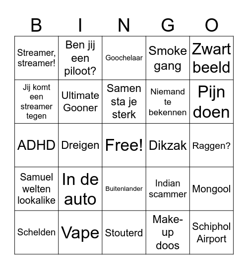 OmeTV Bingo Card