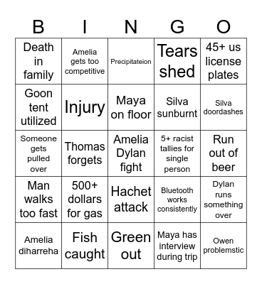 Coloradhoe bingo Card