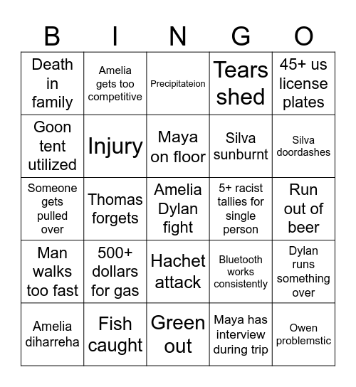 Coloradhoe bingo Card