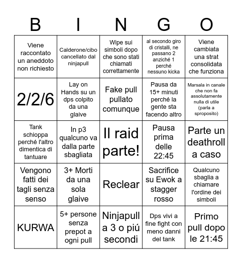 March on Quel'danas Bingo Card
