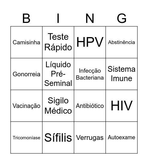 ISTs Bingo Card