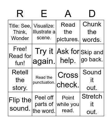 Reader's Bingo Card