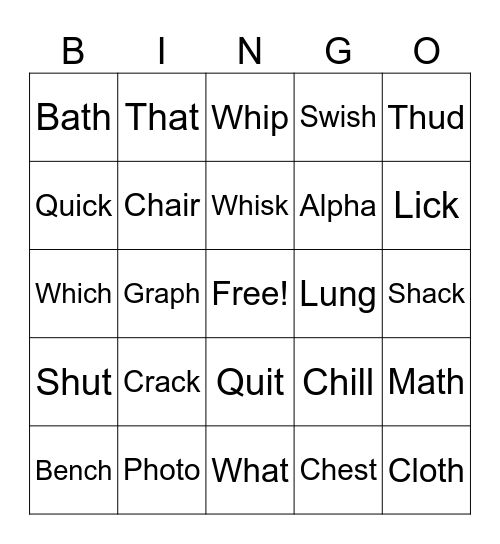 Skill 4 Bingo Card