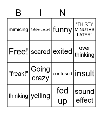 coryxkenshin Bingo Card
