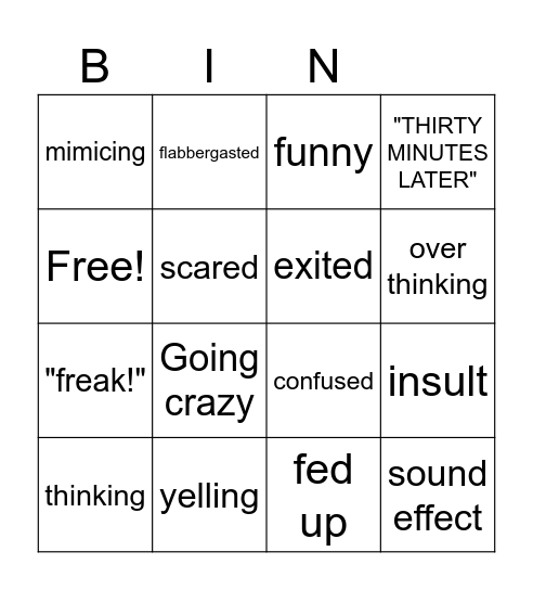 coryxkenshin Bingo Card