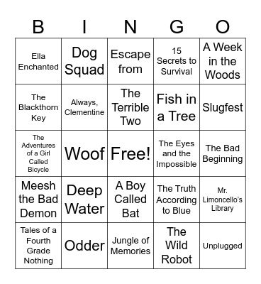 Battle of the Books Bingo Card